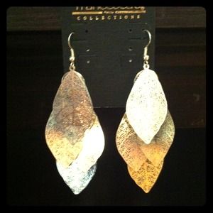 Filigree leaf chandelier earrings.