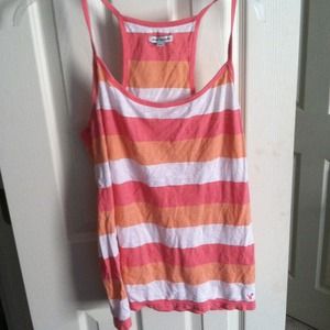 Pink orange and white tank top