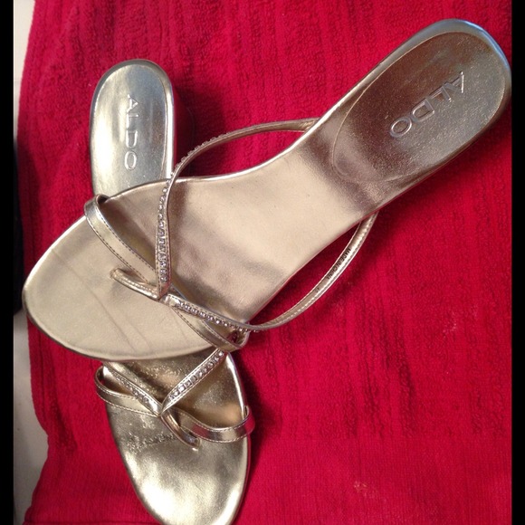 ALDO wedges with rhinestone straps