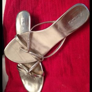 ALDO wedges with rhinestone straps