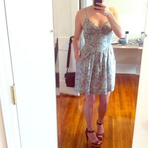 Gray patterned metallic dress