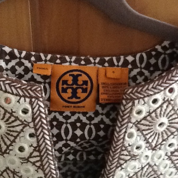 PRICE REDUCED Tory Burch Brown& Cream Tunic size 4 - Picture 2 of 3
