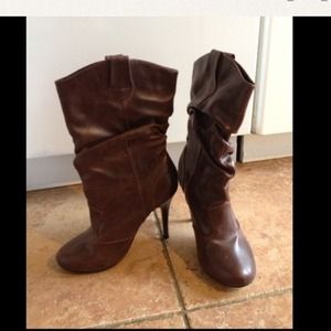 Faux leather Cowgirl Bakers brown boots