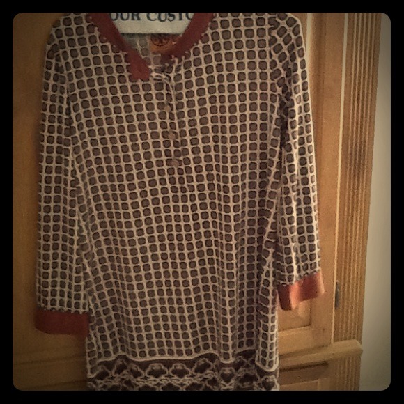 SALE Brown silk Tory dress Medium - Picture 1 of 2