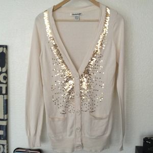 Sequin embellished Cream Cardigan
