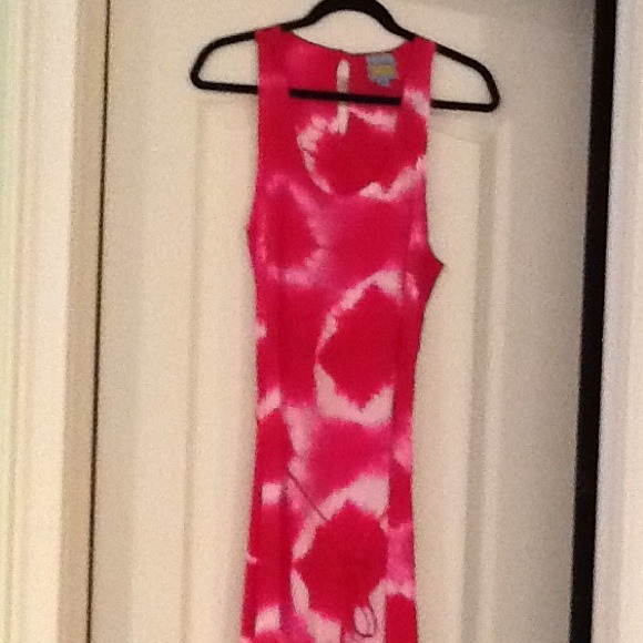 C&C Pink Tye Dye Tank Maxi dress - Picture 3 of 4