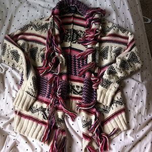American Eagle oversized fringe shawl cardigan
