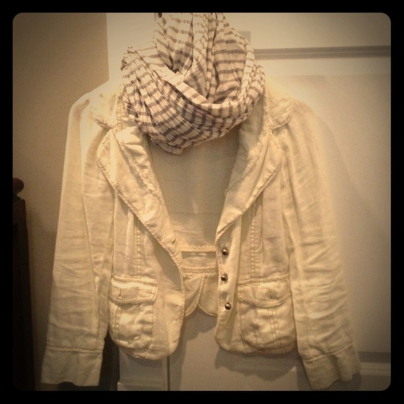 Anthropologie Natural100% linen blazer