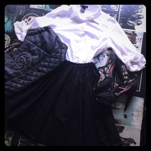 Black and white mini dress