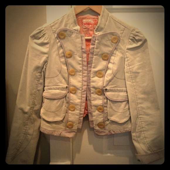 Anthropologie Corduroy military short blazer