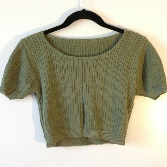 ⛔Bundled⛔Olive green knit crop top & orange tank
