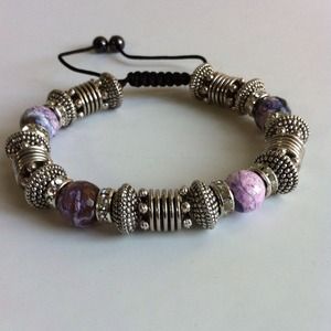 KUTE Double Row Shamballa - Silver/Violet