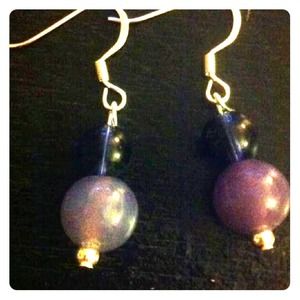 Purple earrings (homemade)