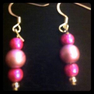 Pink earrings (homemade)