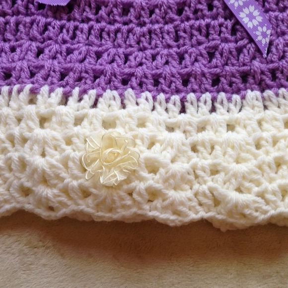 Crochet Lilac Flower Dress Newborn - 1yrs old - Picture 4 of 4