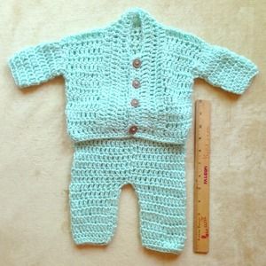 Sweater & Drawstring Pants Crochet Set