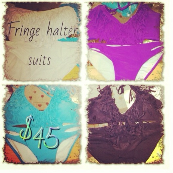 Fringe halter suits