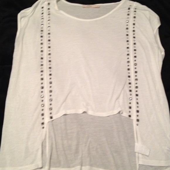 White high low top with rhinestones