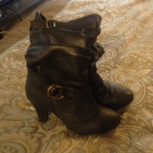 Black and leopard boots