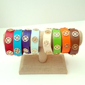 Faux leather snap bracelets