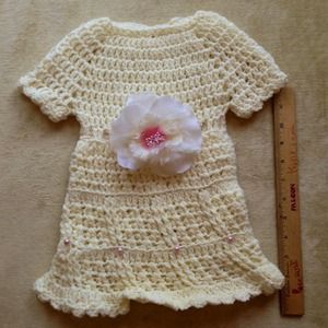 Pearl Detailed Crochet Baby Dress