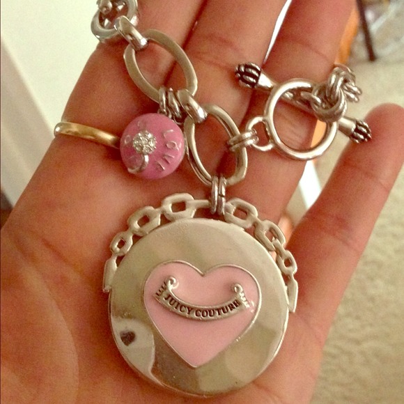 Juicy Couture Silver Heart Cupcake Toggle Bracelet