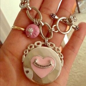 Juicy Couture Silver Heart Cupcake Toggle Bracelet