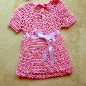 🎀Pretty in Pink🎀 Crochet Baby Dress