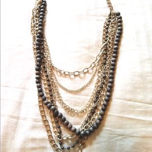 Silver & grey necklace