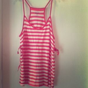 Pink and white stripe halter top