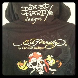 XS Black Ed Hardy By Christian Audigier SweatShirt