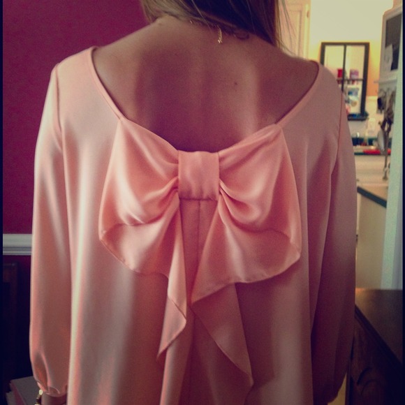 Peach Bow in the back blouse
