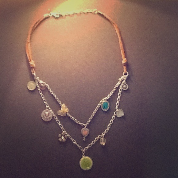 Double layer charm necklace