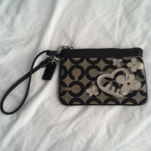 Coach black wristlet