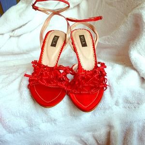 Red high heel sandal sz 7