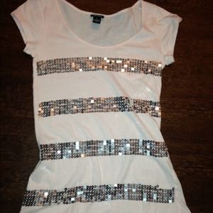 Rue21 pink with silver sequin t-shirt