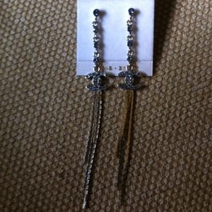 Chanel blue crystal and silver dangles!!!!