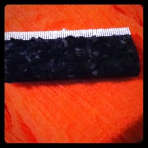 Black rhinestone clutch