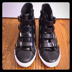 Black Sneaker Wedges by Bucco