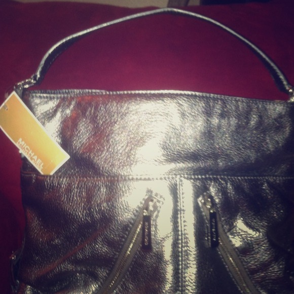 Gun metal grey Micheal Kors large shoulder bag