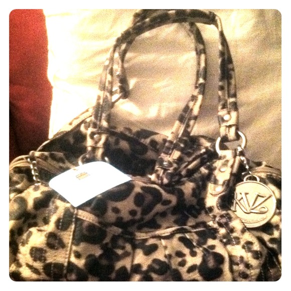 KATHY Van Zeeland Leopard print "Swagger Satchel"