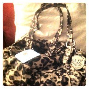KATHY Van Zeeland Leopard print "Swagger Satchel"