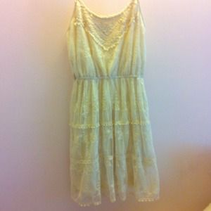 Cream lace spaghetti strap summer dress