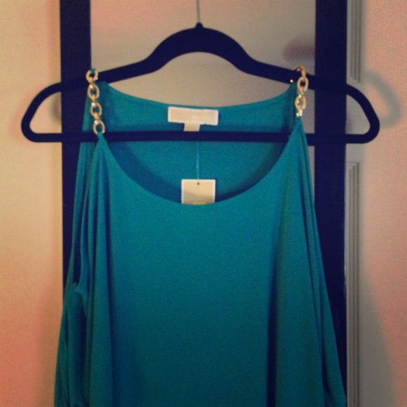 Michael Kors tile blue blouse