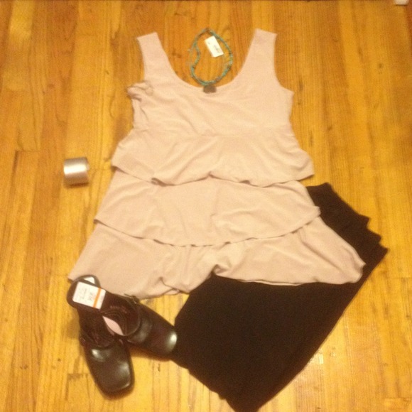 NWOT Bundle Tiana B nude Tank and Black Pants