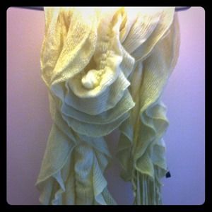 Cream colored ruffled scarf!