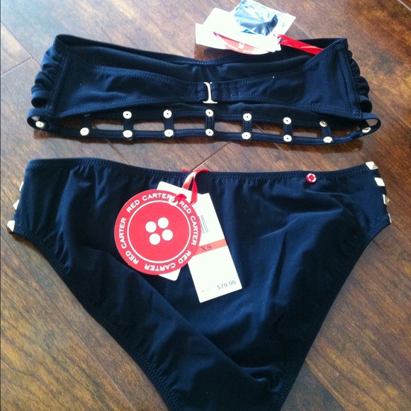 Black studded cutout bandeau Swimwear - Picture 4 of 4