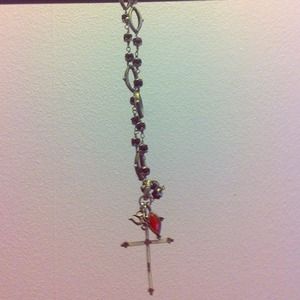 Lucky brand cross necklace with om charm