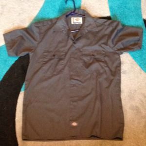 🚫reserved🚫Dark grey DICKIES collar shirt