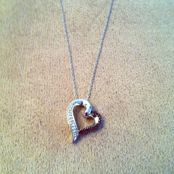 Kay Jewelers Black & White Diamond Heart Necklace